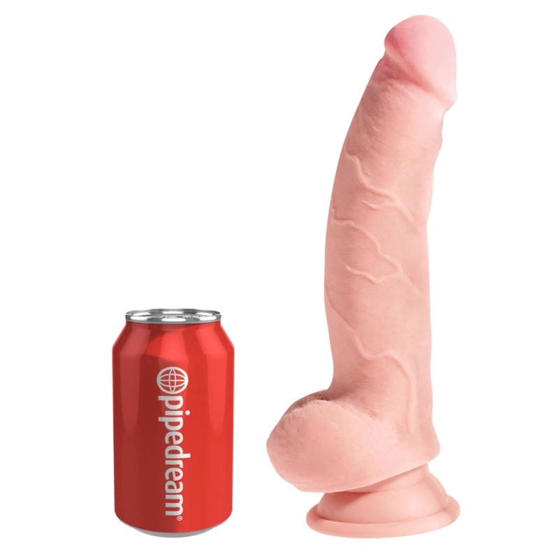 King Cock Plus - Realistyczne Dildo Z Jądrami I Przyssawką 20 CM Jasny Kolor Skóry